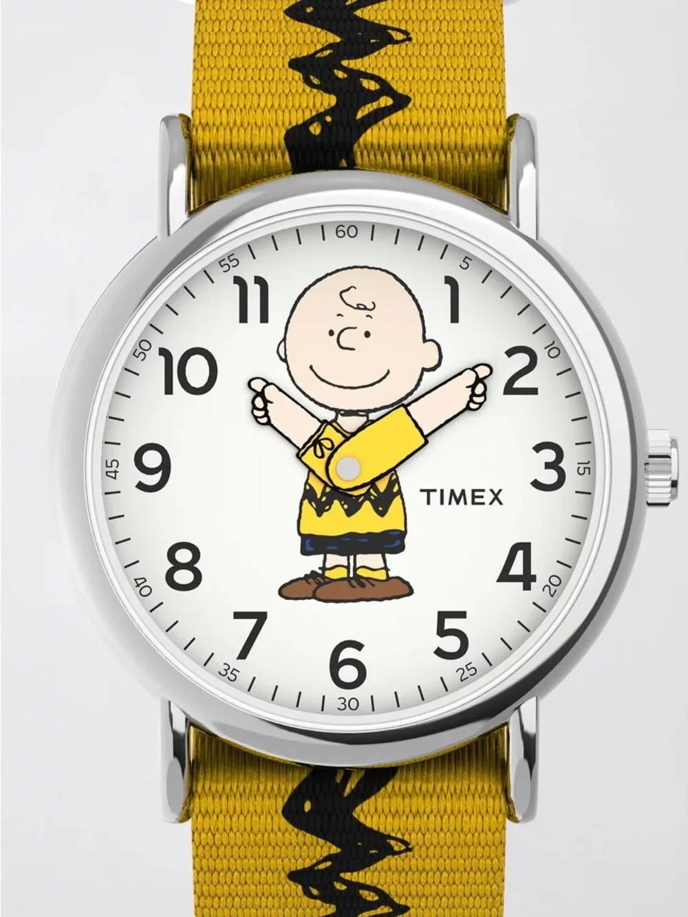 EUC Timex x Peanuts Charlie Brown 38mm Fabric Strap Watch